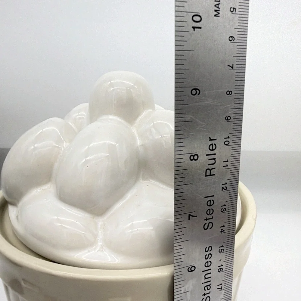 Vintage McCoy Egg Cluster Cookie Jar Ceramic Basket Base Cream